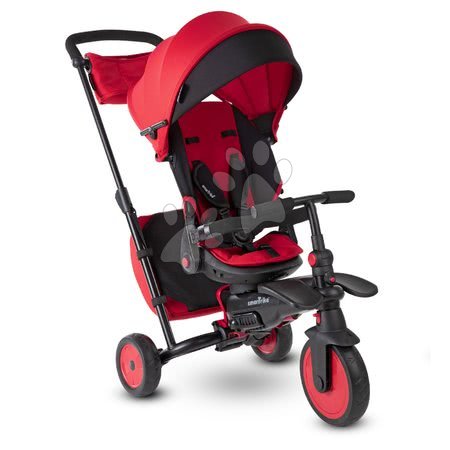 Pentru bebelușii de la naștere - Tricicletă și cărucior pliabil STR7J Urban 7în1 smarTrike roșie cu scaun rabatabil TouchSteering și roți EVA de la 6 luni