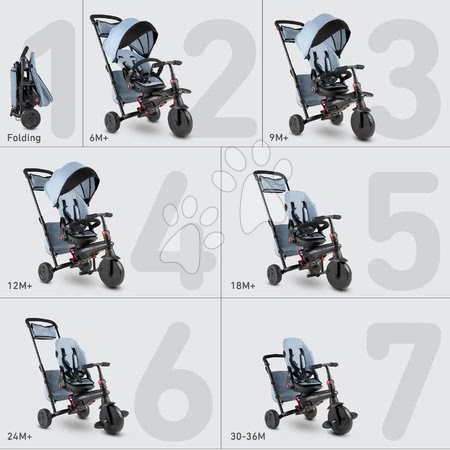 Kinderdreiräder ab 6 Monaten - Dreirad und Kinderwagen faltbar STR7 Urban 7in1 smarTrike - 1