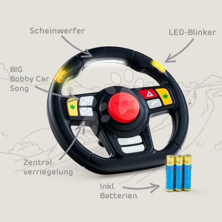 Od 1 do 2 rokov - Multifunkčný volant s LED smerovkami k odrážadlám BIG - 2
