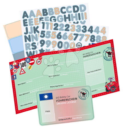Tillbehör till barnsparkcyklar - Namnskylt med förarlicens och registreringsbevis Bobby Car My Own Plate BIG_1