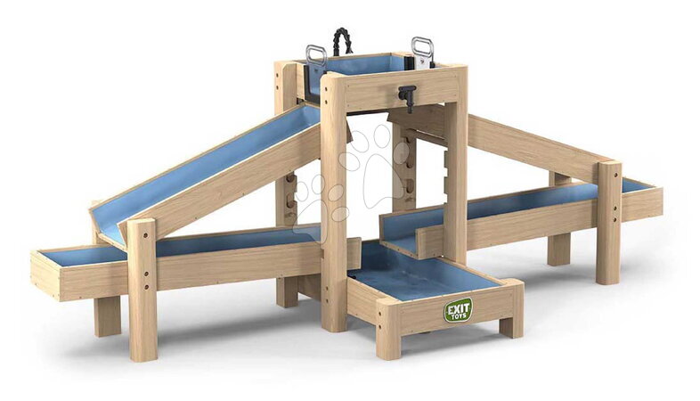 Canais de água de madeira - Trilho de água com reservatório e sistema de água duplo AquaFlow Water Track 400 Exit Toys