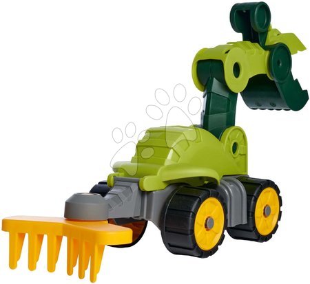 Hračky do piesku - Bager pracovný stroj Power Worker Mini Dino T-Rex BIG s pohyblivými časťami a hrable na piesok od 24 mes