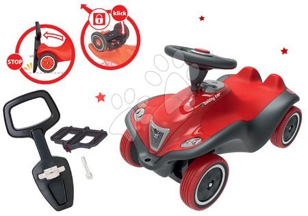 Spielzeuge für Kinder - Rutscher-Set Next Bobby Car BIG rot und Rückenlehne und Gehhilfe ab 12 Monaten