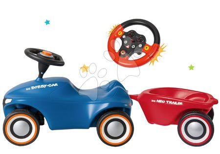 Rutschfahrzeuge Sets - Rutscherset Bobby Car Neo BIG blau mit Sound mit 3-lagigen Gummirädern