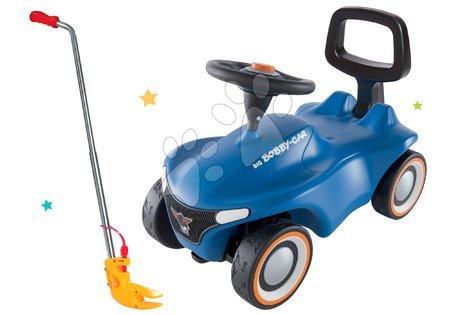 BIG - Set Rutschfahrzeug Bobby Car Neo BIG blau mit Ton mit 3-lagigen Gummirädern