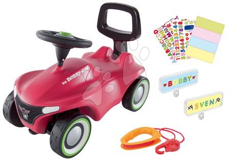 Odrážadlá sety - Set odrážadlo Bobby Car Neo BIG ružové zvukové s 3-vrstvovými gumovými kolesami