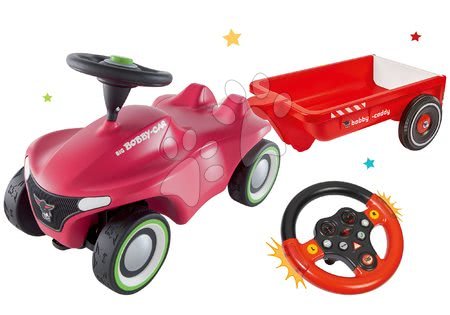 Poganjalci kompleti - Komplet poganjalec Bobby Car Neo BIG rožnati, z zvoki s 3-slojnimi gumiranimi kolesi - 38