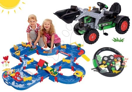 BIG - Szett pedálos traktor homlokrakodóval Jim Turbo BIG