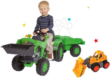 Šliapacie traktory a autá - Set šliapací traktor Jim Loader BIG
