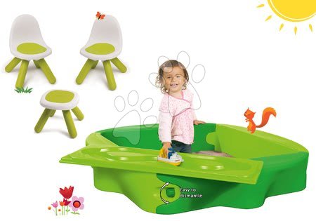 Igrače za otroke od 1. do 2. leta - Komplet peskovnik Sandy BIG s trdnim pokrivalom in stolčki s piknik mizico KidChair od 12 mes
