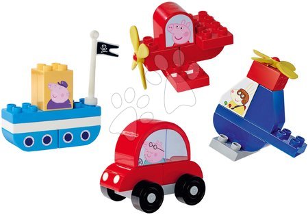 Dětské stavebnice - Stavebnice Peppa Pig Vehicles Set PlayBig Bloxx BIG souprava 4 dopravních prostředků 24 dílů od 18 měsíců_1