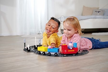 Építőjátékok - Építőjáték elektronikus Peppa Pig Train Fun PlayBig Bloxx Big _1