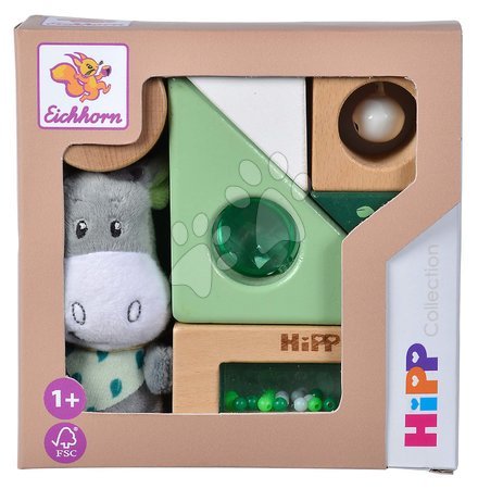 Dřevěné hračky - Dřevěné didaktické kostky se zvukem Baby HIPP Sound Blocks Eichhorn_1