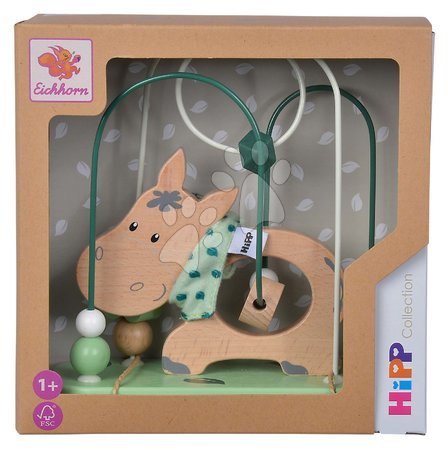 Lesene didaktične igrače - Leseni labirint s perlicami Baby HIPP Bead Maze Eichhorn_1