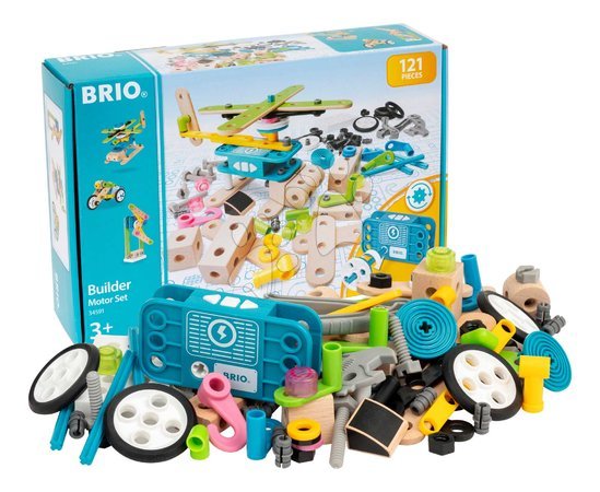 Holzeisenbahnen BRIO - Drevená stavebnica s funkčným motorom Builder Motor Set BRIO - 2