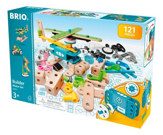 Holzeisenbahnen BRIO - Drevená stavebnica s funkčným motorom Builder Motor Set BRIO - 3