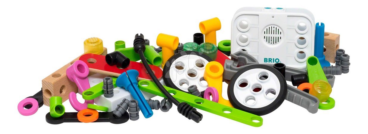 Ab 3 bis 6 Jahren - Drevená stavebnica s nahrávaním zvuku Builder Record & Play Set BRIO