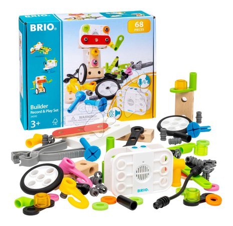 Ab 3 bis 6 Jahren - Drevená stavebnica s nahrávaním zvuku Builder Record & Play Set BRIO_1