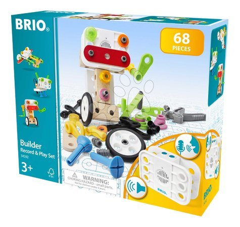 Holzeisenbahnen BRIO - Drevená stavebnica s nahrávaním zvuku Builder Record & Play Set BRIO - 3