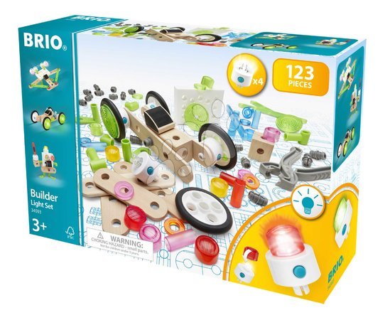Holzeisenbahnen BRIO - Drevená stavebnica so svetlom Builder Light Set BRIO - 3