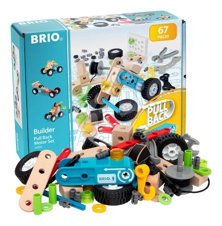 Ab 3 bis 6 Jahren - Drevená stavebnica s naťahovacím motorom Builder Motor Set BRIO_1