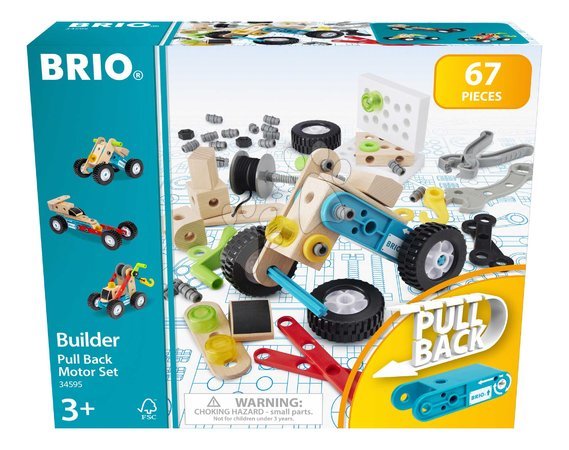 Holzeisenbahnen BRIO - Drevená stavebnica s naťahovacím motorom Builder Motor Set BRIO - 2