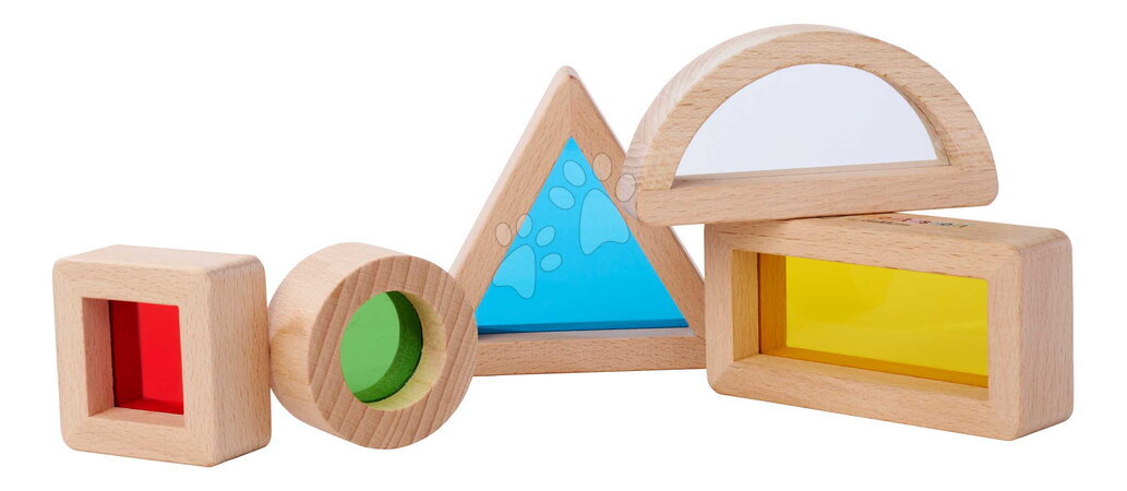 Fa oktatójátékok - Fa kockák ablakokkal és tükörrel Montessori Window Bricks Eichhorn_1