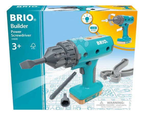 Holzeisenbahnen BRIO - Vŕtačka elektronická so svetlom Builder Power Screwdriver BRIO - 2