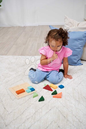 Dřevěné naučné hry - Dřevěné vkládací puzzle Barvy a tvary Montessori Shape Puzzle Eichhorn - 8