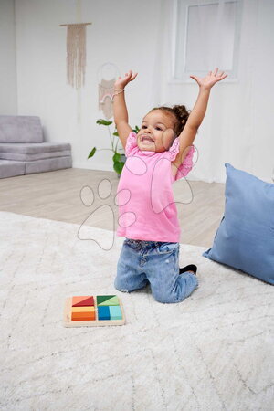Dřevěné naučné hry - Dřevěné vkládací puzzle Barvy a tvary Montessori Shape Puzzle Eichhorn - 9