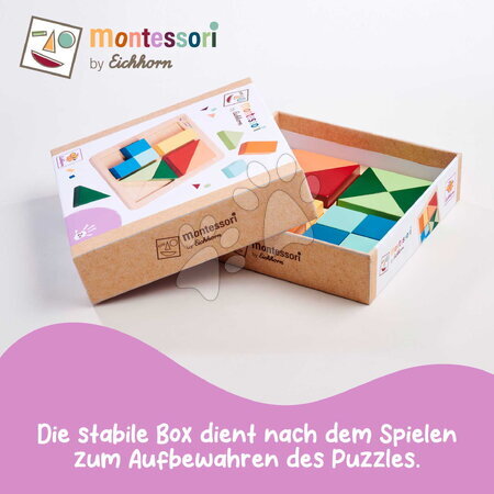 Dřevěné naučné hry - Dřevěné vkládací puzzle Barvy a tvary Montessori Shape Puzzle Eichhorn - 3
