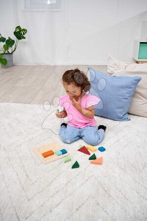 Dřevěné naučné hry - Dřevěné vkládací puzzle Barvy a tvary Montessori Shape Puzzle Eichhorn - 10