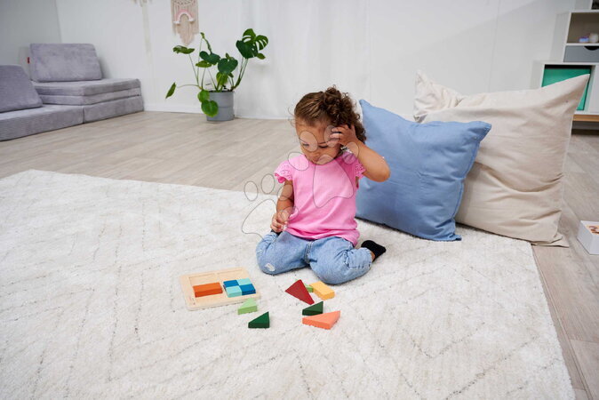 Dřevěné naučné hry - Dřevěné vkládací puzzle Barvy a tvary Montessori Shape Puzzle Eichhorn - 12