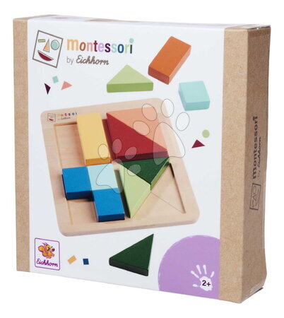 Dřevěné naučné hry - Dřevěné vkládací puzzle Barvy a tvary Montessori Shape Puzzle Eichhorn - 19
