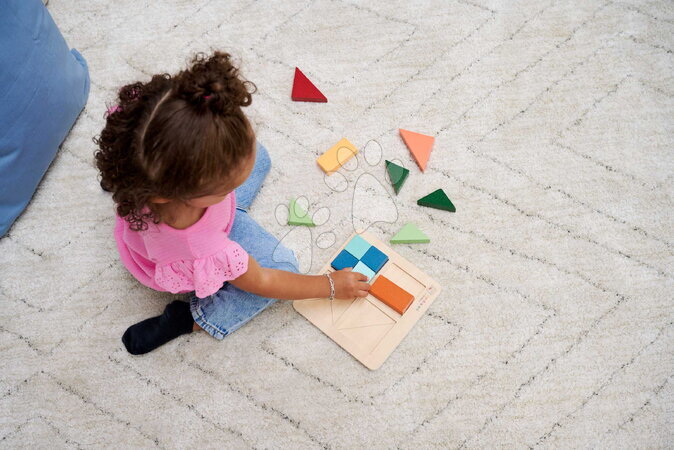 Dřevěné naučné hry - Dřevěné vkládací puzzle Barvy a tvary Montessori Shape Puzzle Eichhorn - 14