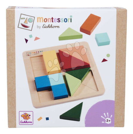 Dřevěné naučné hry - Dřevěné vkládací puzzle Barvy a tvary Montessori Shape Puzzle Eichhorn - 18