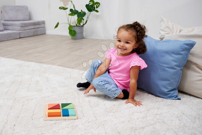 Dřevěné naučné hry - Dřevěné vkládací puzzle Barvy a tvary Montessori Shape Puzzle Eichhorn - 16
