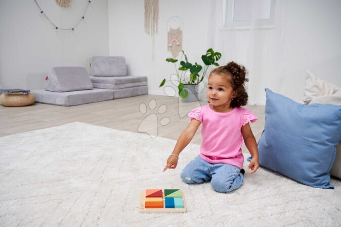 Dřevěné naučné hry - Dřevěné vkládací puzzle Barvy a tvary Montessori Shape Puzzle Eichhorn - 17