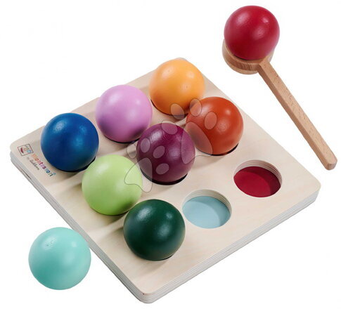 Fa oktatójátékok - Fa golyóválogató Montessori sorting Balls Eichhorn