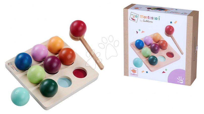 Fa oktatójátékok - Fa golyóválogató Montessori sorting Balls Eichhorn_1