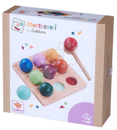 Dřevěné naučné hry - Dřevěná hra na třídění kuliček Montessori Sorting Balls Eichhorn - 2