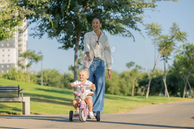 Trojkolky od 15 mesiacov - Trojkolka s vodiacou tyčou Breeze S Peach TouchSteering smarTrike - 15