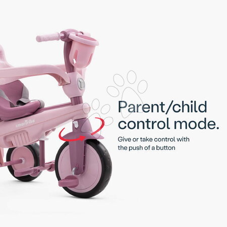 Trojkolky od 15 mesiacov - Trojkolka s vodiacou tyčou Breeze S Peach TouchSteering smarTrike - 6