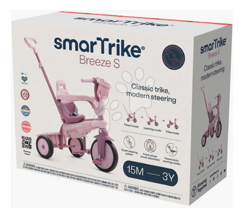 Trojkolky od 15 mesiacov - Trojkolka s vodiacou tyčou Breeze S Peach TouchSteering smarTrike - 21