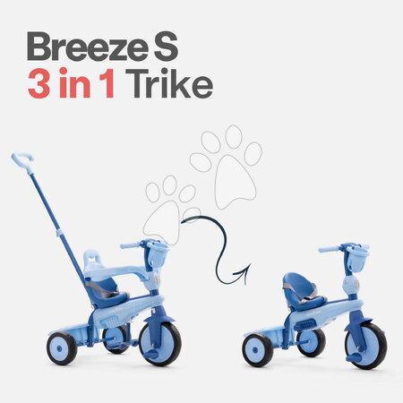 Tříkolky od 15 měsíců - Tříkolka s vodicí tyčí Breeze S Ocean Blue TouchSteering smarTrike - 7