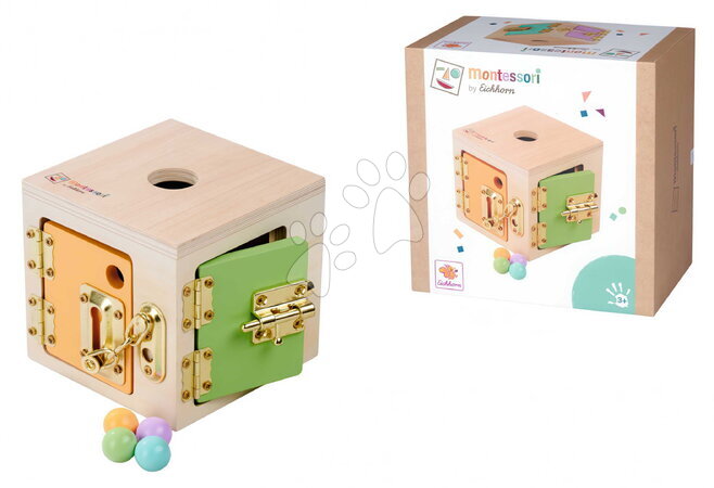 Jouets en bois Eichhorn du fabricant Eichhorn - Cube en bois Montessori avec serrures Lock Cube Eichhorn_1
