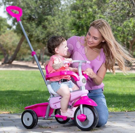 Tříkolky od 10 měsíců - Tříkolka s vodicí tyčí Lollipop Pink SmarTrike - 1