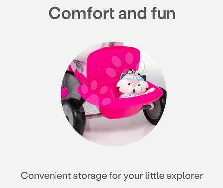 Tříkolky od 10 měsíců - Tříkolka s vodicí tyčí Lollipop Pink SmarTrike - 5
