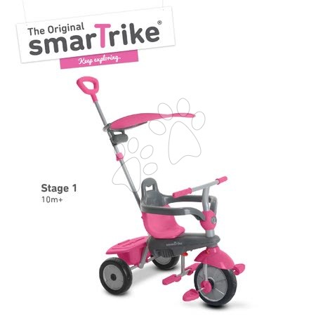 Tříkolky od 10 měsíců - Tříkolka Carnival Pink Touch Steering 3v1 smarTrike - 1