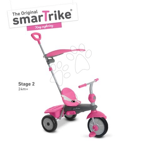 Tříkolky od 10 měsíců - Tříkolka Carnival Pink Touch Steering 3v1 smarTrike - 2